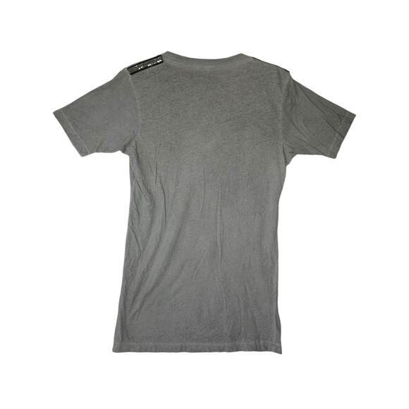 Affliction women's size medium gray tee short sleeve deep v neck y2k bling - Picture 4 of 8